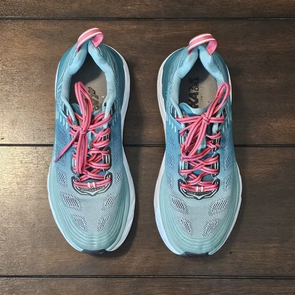Hoka One One Bondi 6 Sneakers Women's Size 8.5 Blue/Green Comfort Shoes Running - Picture 3 of 8
